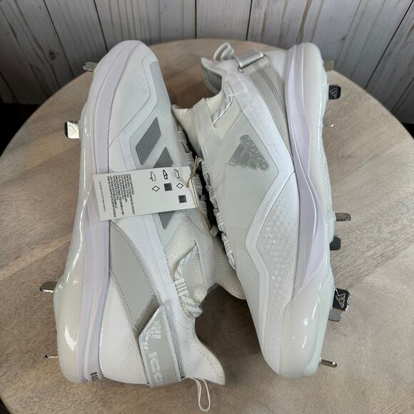 Adidas Icon 7 Boost Mens Baseball Metal Cleats Size 13.5 White S23847 New - Picture 14 of 15